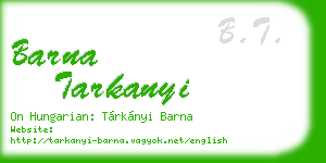 barna tarkanyi business card